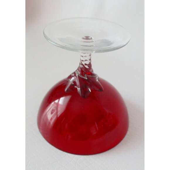 4 Vintage Blefeld Royal Ruby Stem Wine Glasses Barware - Picture 5 of 6